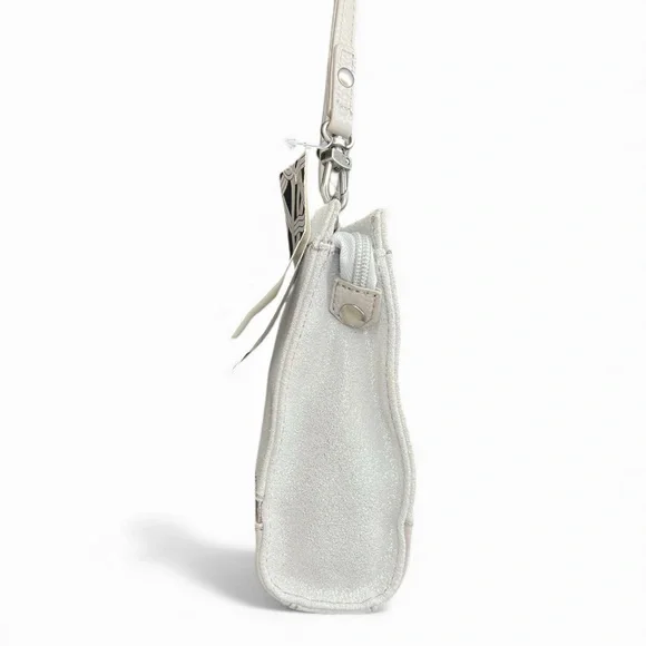 NWT The Sak Iris Demi Convertible Clutch Crossbody Shoulder Bag Silver Pyrite - Picture 2 of 9
